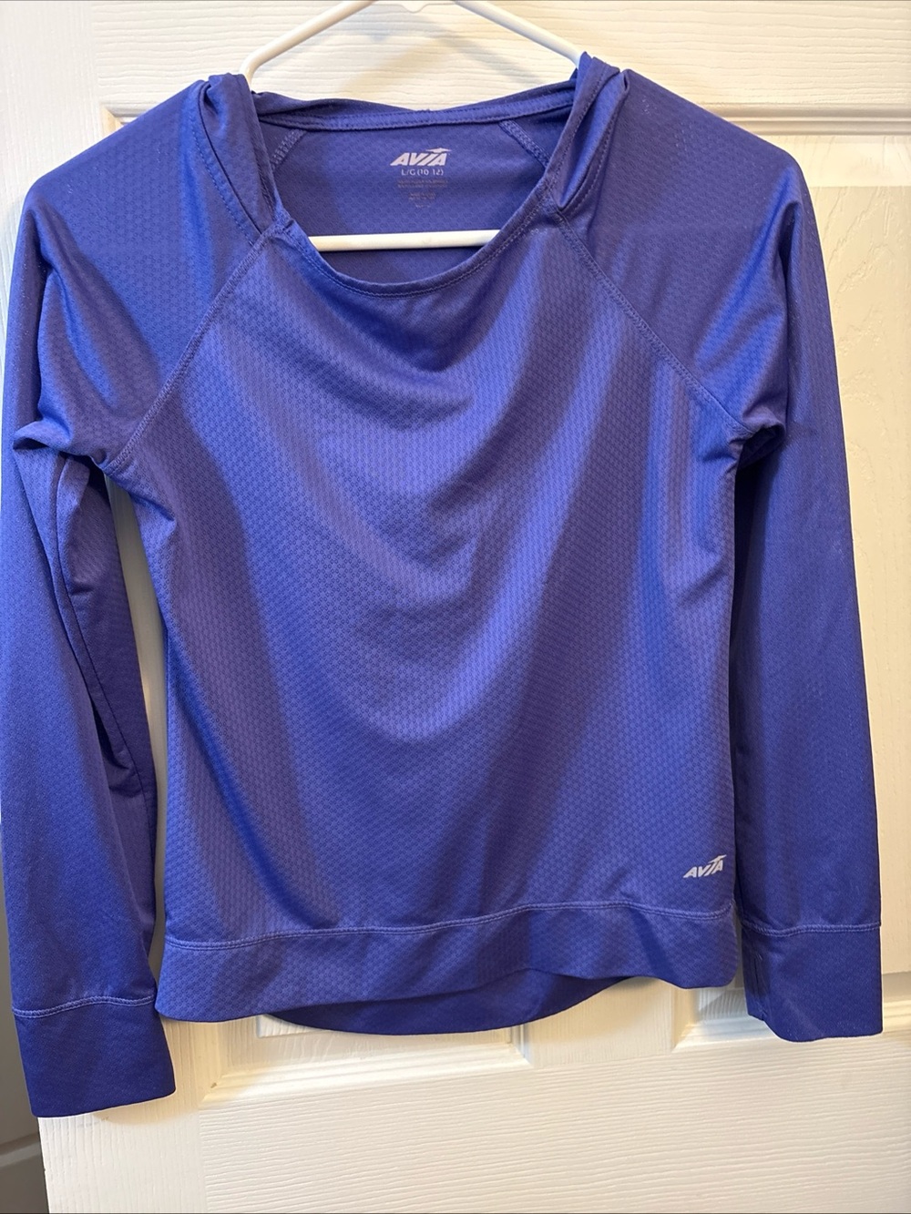 Avia Girls Long-Sleeve Hooded Performance Top - Royal Blue